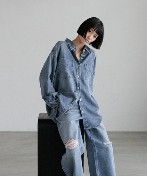 ブラウス シャツ アソートデニムＢＩＧシャツ　606472 レディース | LOWRYS FARM | 20