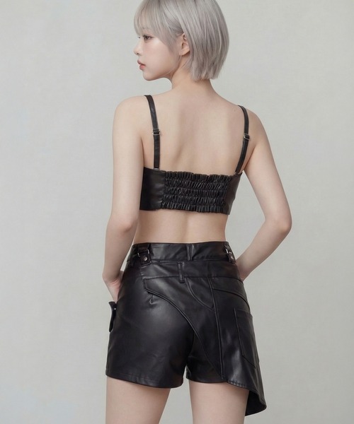 DURAS(デュラス) パンツ ビスチェ+2WAYフェイクレザーショートパンツ DURAS(デュラス) パンツ ビスチェ+2WAYフェイクレザーショートパンツ