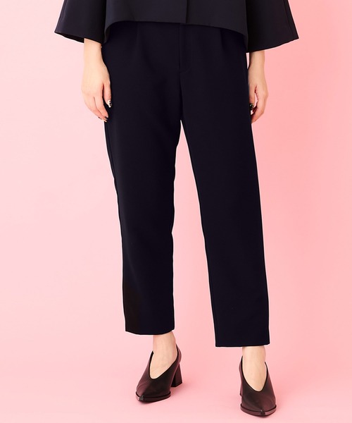 スラックス パンツ 「NAVY」フォーマルテーパードパンツ「結婚式・入卒式・お受験」「オケージョン」 レディース