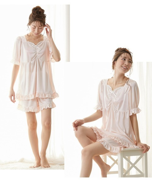 ニッセン（nissen） パジャマ ルームウェア 胸元レースセクシールーム