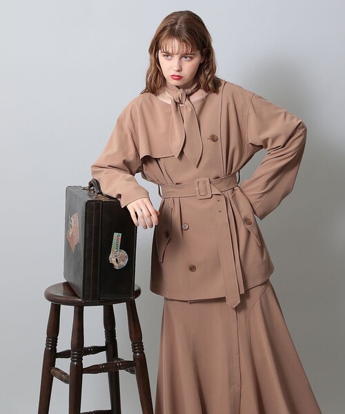 「ME COUTURE」 ノーカラーコート FREE ベージュ レディース_画像9