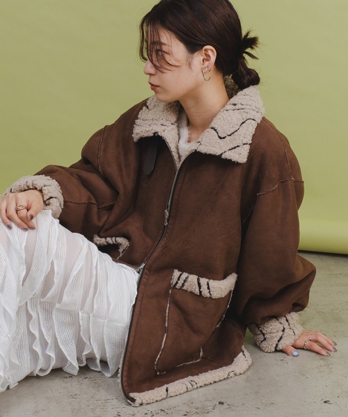 Kastane ファーショートコート Kastane ブラウン ファーショートコート