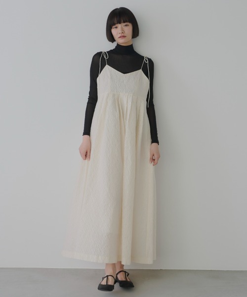 「PERNA」 キャミソールワンピース LARGE アイボリー レディースの画像