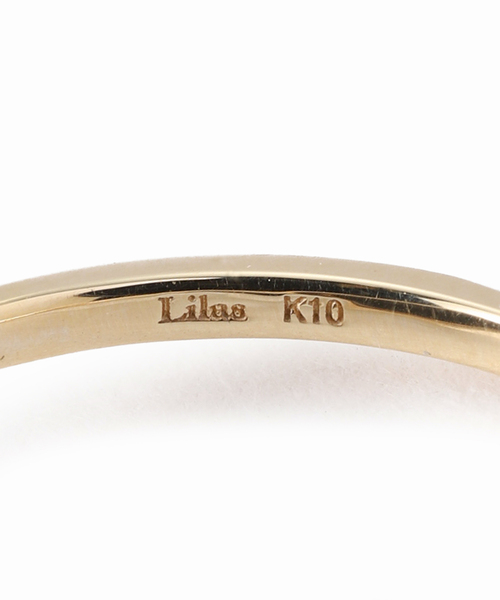 新品　オニキス0.5ct フラットリング K10 Lilas 指輪 リング オーバルオニキスフラットリング K10 レディース