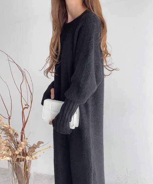 「FILLOU」 ニットワンピース FREE チャコール レディース_画像2