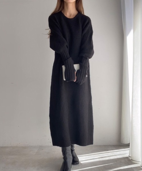 「FILLOU」 ニットワンピース FREE チャコール レディース_画像3