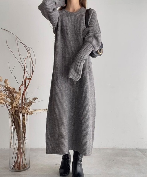 「FILLOU」 ニットワンピース FREE チャコール レディース_画像7