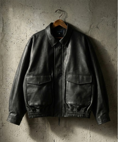 BACK NUMBER ブラックレザージャケット L BACK NUMBER ブルゾン アウター 「BACK NUMBER」フェイクレザー