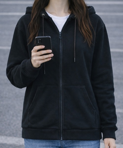 「cammie」 ジップアップパーカー M ブラック レディース_画像8