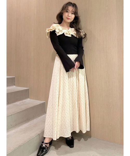 LILY BROWN（リリーブラウン） ワンピース フリルカラーニットコンビ