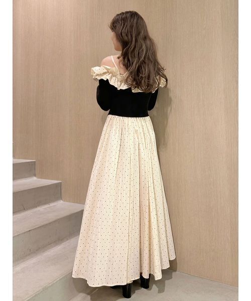 LILY BROWN（リリーブラウン） ワンピース フリルカラーニットコンビ