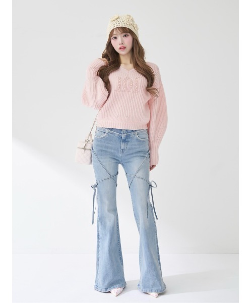「Darich」 デニムパンツ M ライトブルー レディース_2
