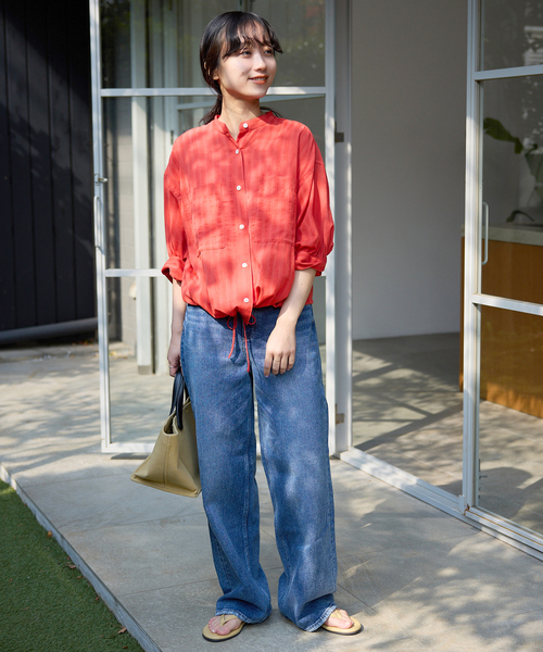 【SLOBEIENA】23SS ライトメッシュ5分袖ショートシャツブラウス 新品】SLOBE IENA ライトメッシュ5分袖ショートシャツ - メルカリ