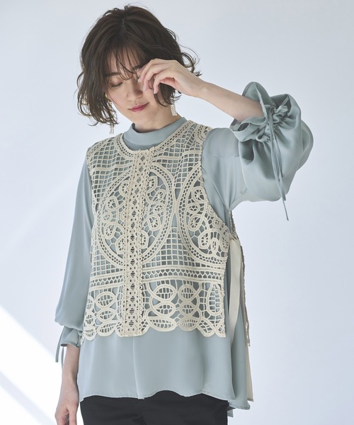 「RUIRUE BOUTIQUE」 ベスト S ダークグレー レディース_画像2