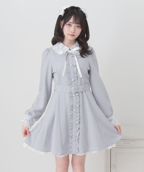 DearMyLove ワンピース 2wayレースケープフリルパールワンピース
