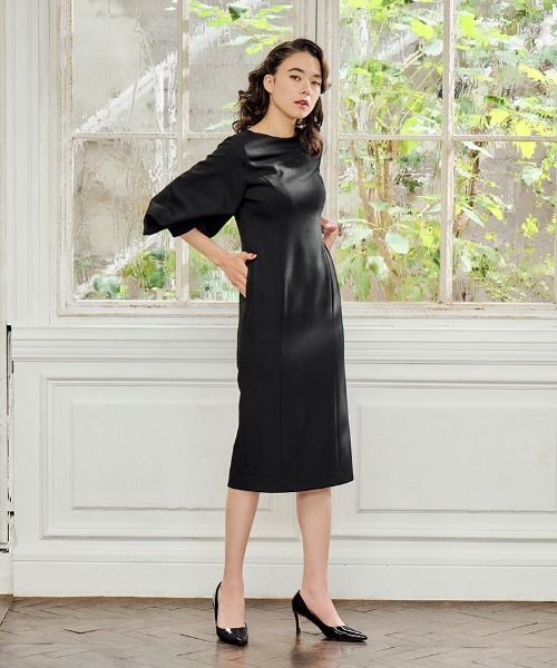 JENNE」 7分袖ワンピース SMALL ブラウン レディース : ZOZOTOWN Yahoo 