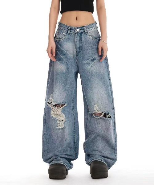 AsRiRe ジーンズ デニム デニムパンツ 26ss クラッシュ加工バック