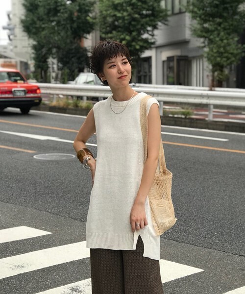 「TODAYFUL」 ノースリーブニット FREE ベージュ レディース_画像4