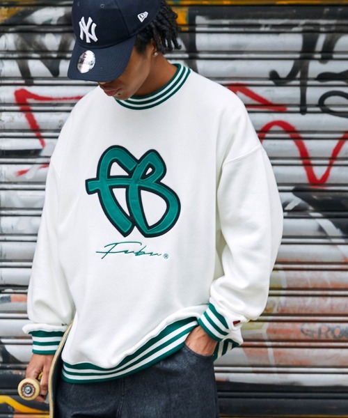 「FUBU」 スウェットカットソー L アッシュグレー メンズ_画像9