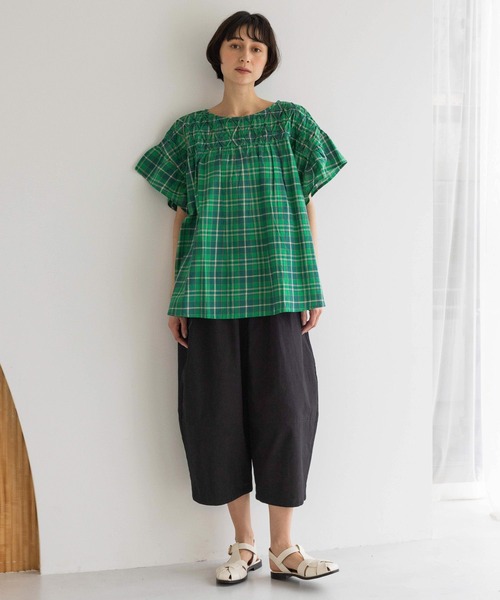 ワイドパンツ パンツ 「natural by clip」ライトドビーコクーンパンツ レディースの画像