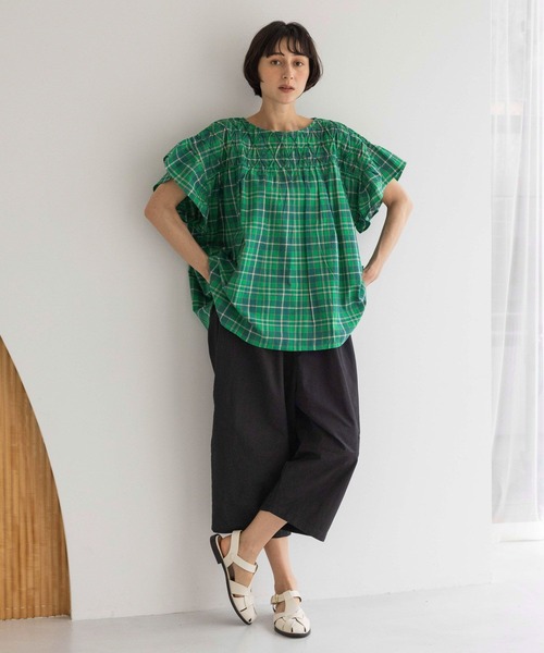 ワイドパンツ パンツ 「natural by clip」ライトドビーコクーンパンツ レディースの画像