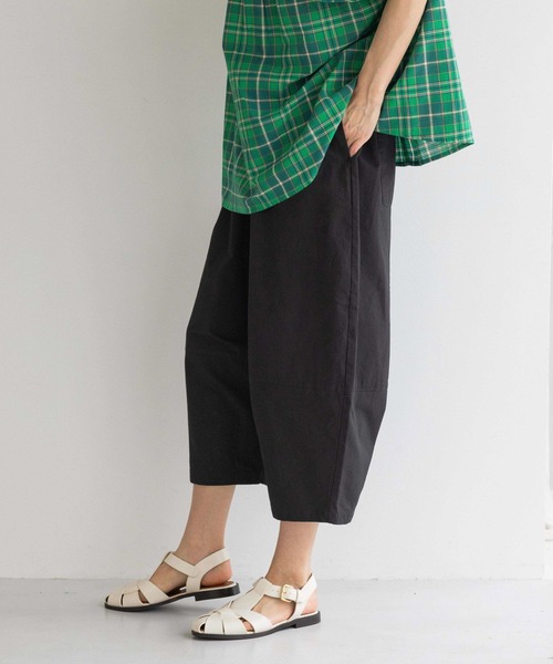 ワイドパンツ パンツ 「natural by clip」ライトドビーコクーンパンツ レディースの画像