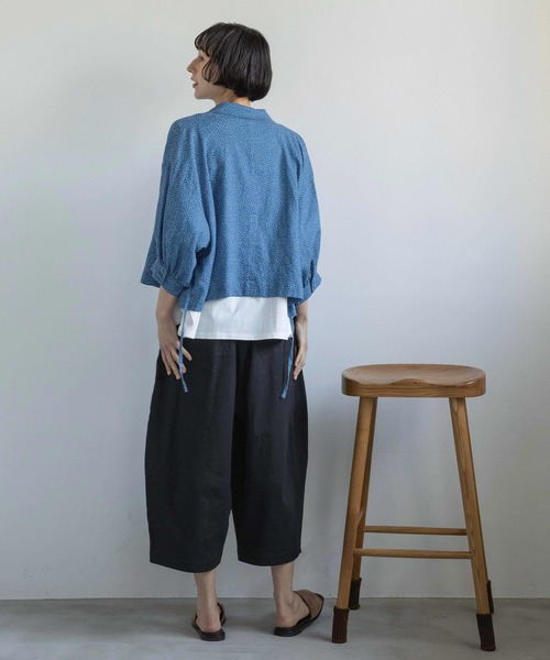 ワイドパンツ パンツ 「natural by clip」ライトドビーコクーンパンツ レディースの画像