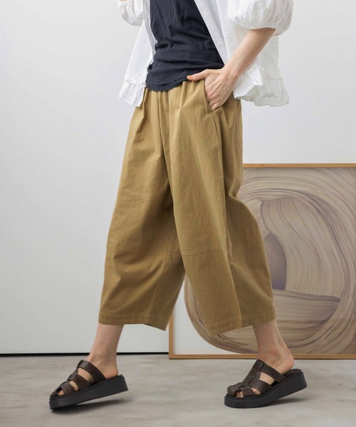 ワイドパンツ パンツ 「natural by clip」ライトドビーコクーンパンツ レディースの画像