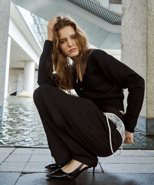 JOSE MOON（ジョゼムーン） カーディガン TULLE SEAM KNIT CARDIGAN