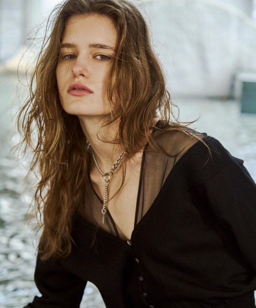 JOSE MOON（ジョゼムーン） カーディガン TULLE SEAM KNIT CARDIGAN