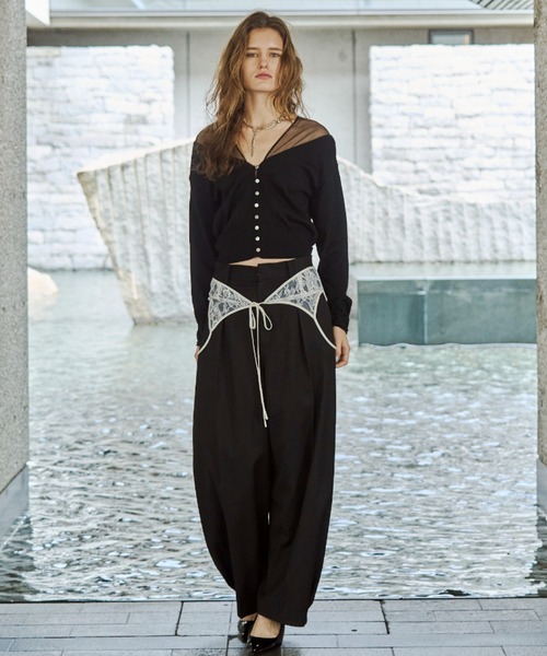 JOSEMOON ジョゼムーン ENSEMBLE KNIT CARDIGAN JOSE MOON（ジョゼムーン） カーディガン TULLE SEAM KNIT CARDIGAN
