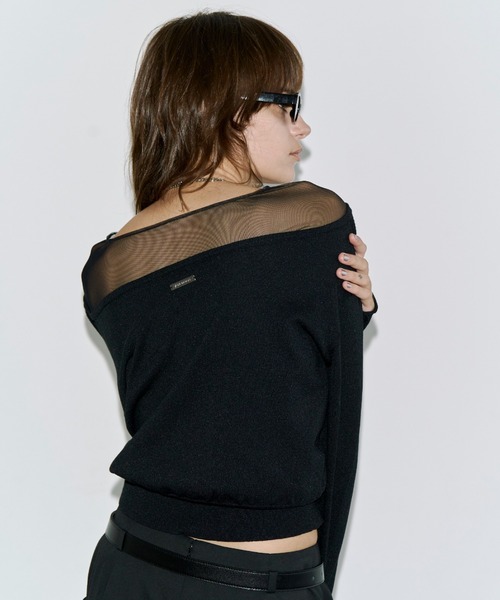 JOSE MOON（ジョゼムーン） カーディガン TULLE SEAM KNIT CARDIGAN