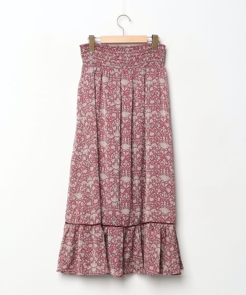 「MADEMOISELLE ROPE'」 レースフレアスカート 38 レッド レディース_画像2