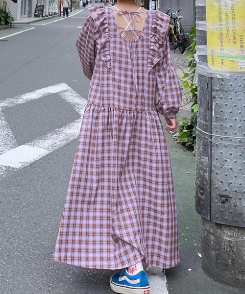 「Alley by w closet」 長袖ワンピース FREE ラベンダー レディース_画像6