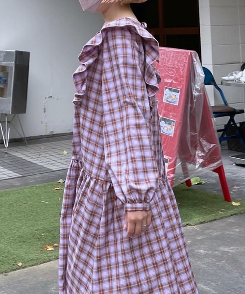 「Alley by w closet」 長袖ワンピース FREE ラベンダー レディース_画像9