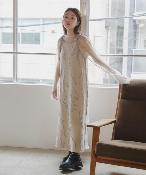 「Kastane」 キャミソールワンピース FREE グレー レディース_画像7