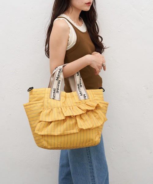 ショルダーバッグ バッグ :「ZOZO限定」「MumME」A4サイズ収納可能フリルデザイン2WAYショルダーBAG レディースの画像