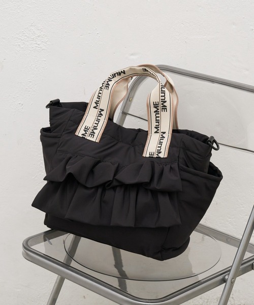 ショルダーバッグ バッグ :「ZOZO限定」「MumME」A4サイズ収納可能フリルデザイン2WAYショルダーBAG レディースの画像