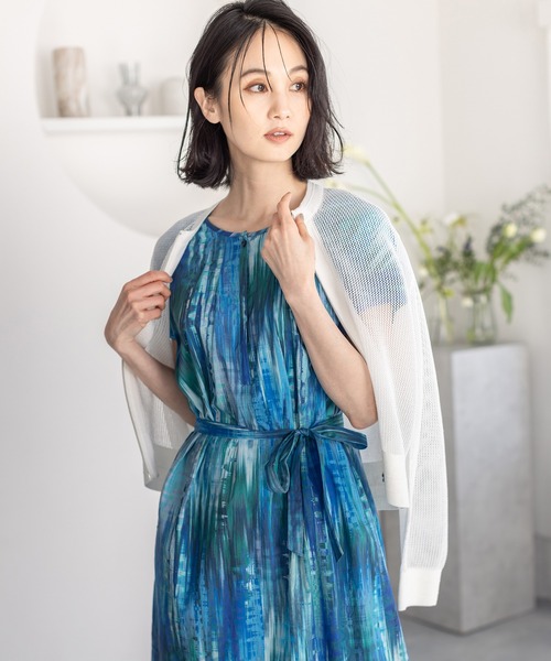 「A/C DESIGN BY ALPHA CUBIC」 ニットカーディガン M オフホワイト レディース_画像6