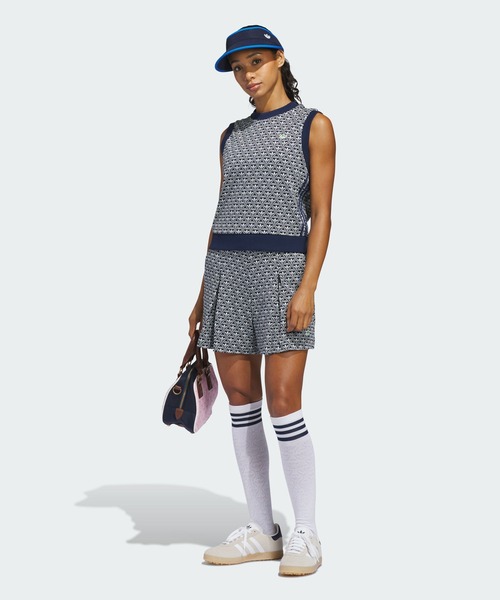 アディダスゴルフ まとめ売り M ハーフパンツ黒 レディース ゴールド ロング丈 adidas（アディダス） パンツ オリジナルス オールオーバー スコート