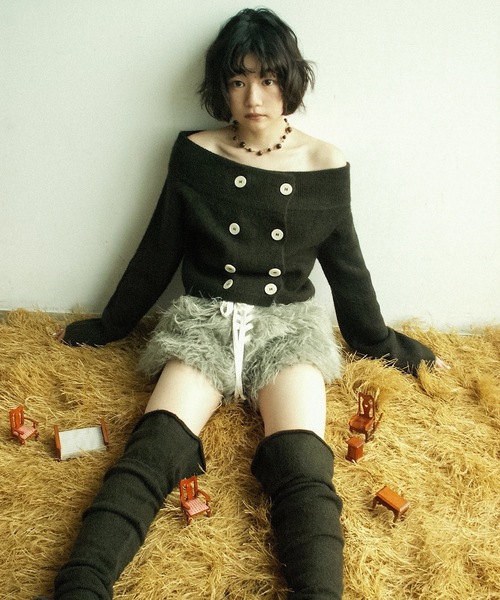 igi パンツ Laced Fur Shorts / レースアップファーショートパンツ