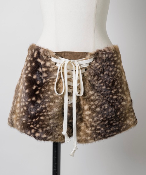 igi パンツ Laced Fur Shorts / レースアップファーショートパンツ