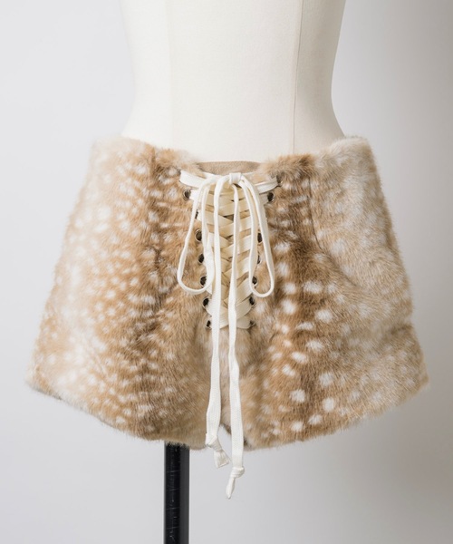 igi パンツ Laced Fur Shorts / レースアップファーショートパンツ