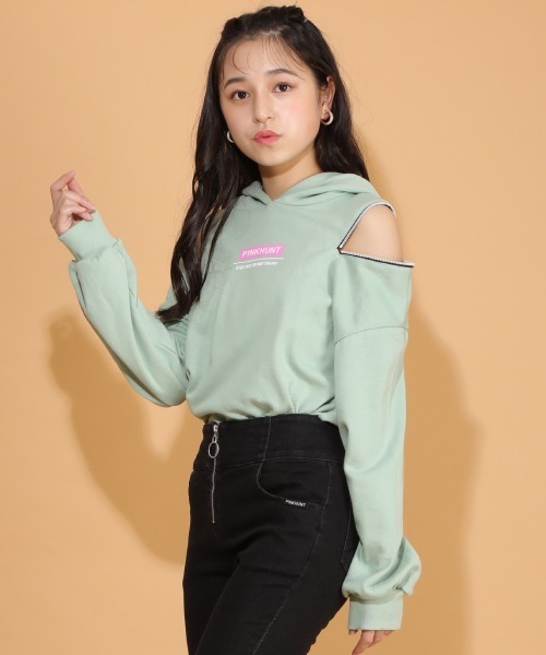 パーカー PINKHUNT 肩出しジップパーカー 6101K #IG|ZOZOTOWN PayPayモール店|13
