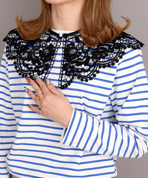 DAY CLOSET つけ襟 付け襟 レディース クロシェ編みの大きめ付け襟 E