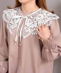 Soor Ploom クロシェ編み付け襟 OS DAY CLOSET つけ襟 付け襟 レディース クロシェ編みの大きめ付け襟 E