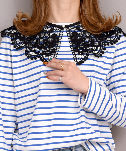 DAY CLOSET つけ襟 付け襟 レディース クロシェ編みの大きめ付け襟 E
