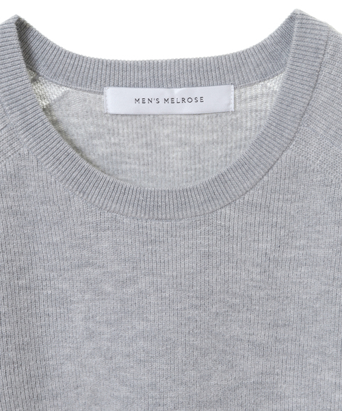 MEN'S MELROSE セーター ニット 自宅で洗えるミドルゲージクルーネック