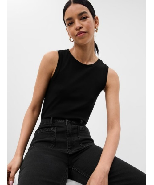【d.i.a.】新品ジッパータンクトップ 黒/GAL BLACK BY MOUSSY | front zip tanktop (タンクトップ ) |SHEL