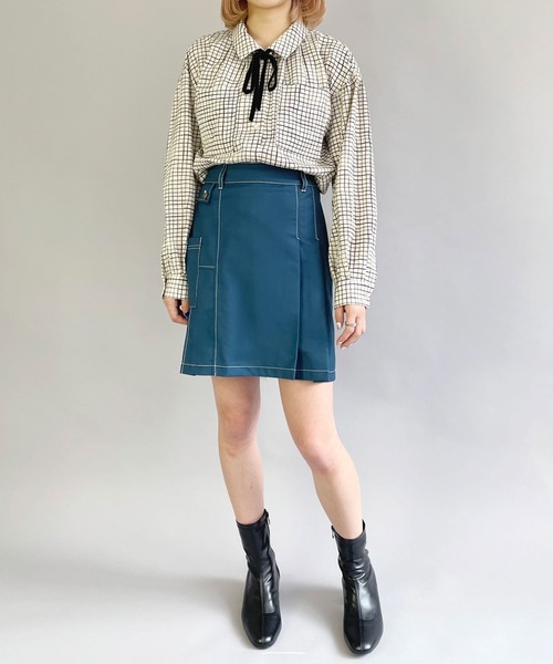 スカート アシンメトリープリーツ ミニスカート | 179/WG | 14